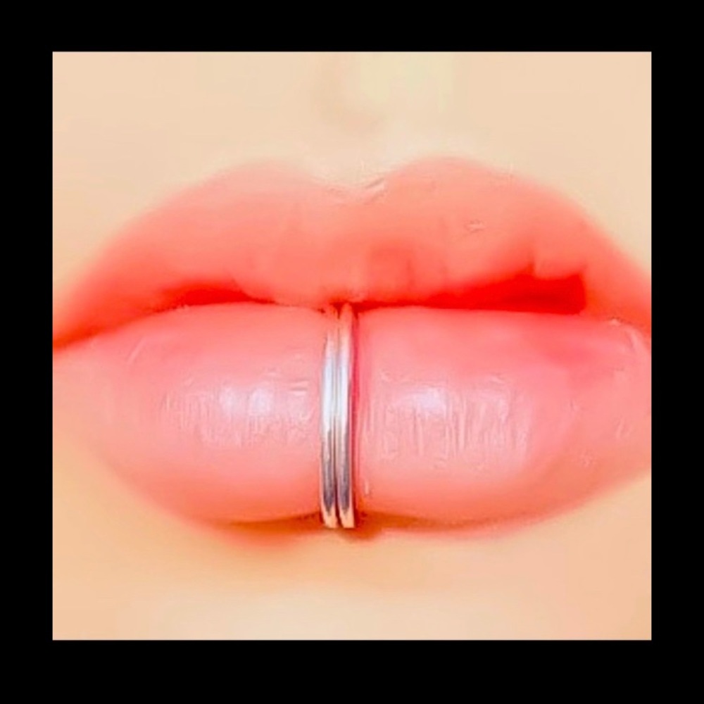 Silver Faux Lip Ring/ Nose Ring/ Ear cuff